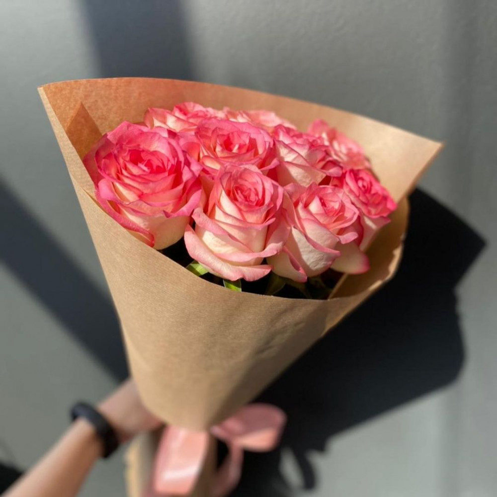 Букет цветов «9 розовых роз» - фото 2